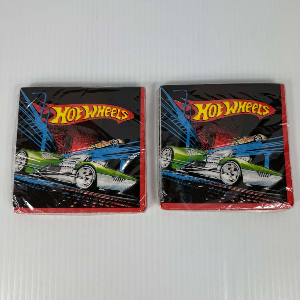 Unique Mattel Hot Wheels Dessert Beverage Napkins Birthday Party Qty 32 2009